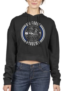 Uscape Air Force Falcons Womens Black Pigment Dyed Crop Hooded Sweatshirt