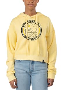 Uscape Appalachian State Mountaineers Womens Yellow Pigment Dyed Crop Hooded Sweatshirt