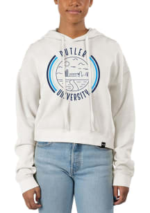 Uscape Butler Bulldogs Womens Ivory Pigment Dyed Crop Hooded Sweatshirt