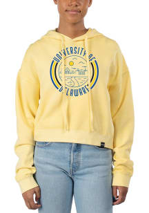 Uscape Delaware Fightin' Blue Hens Womens Yellow Pigment Dyed Crop Hooded Sweatshirt