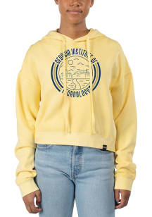 Uscape GA Tech Yellow Jackets Womens Yellow Pigment Dyed Crop Hooded Sweatshirt