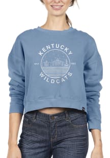 Uscape Kentucky Wildcats Womens Blue Pigment Dyed Crop Crew Sweatshirt