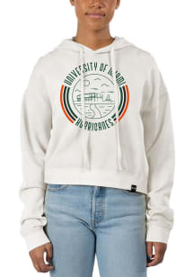 Uscape Miami Hurricanes Womens Ivory Pigment Dyed Crop Hooded Sweatshirt