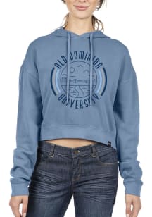 Uscape Old Dominion Monarchs Womens Blue Pigment Dyed Crop Hooded Sweatshirt