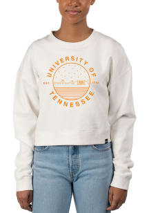 Uscape Tennessee Volunteers Womens Ivory Pigment Dyed Crop Crew Sweatshirt