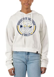 Uscape Cal Golden Bears Womens Ivory Pigment Dyed Crop Hooded Sweatshirt