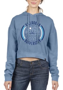 Uscape Villanova Wildcats Womens Blue Pigment Dyed Crop Hooded Sweatshirt