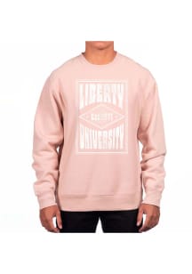 Uscape Liberty Flames Mens Pink Heavyweight Long Sleeve Crew Sweatshirt