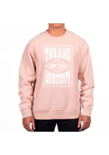 Uscape Tulane Green Wave Mens Pink Heavyweight Long Sleeve Crew Sweatshirt