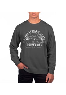 Uscape Appalachian State Mountaineers Mens Black Pigment Dyed Long Sleeve Crew Sweatshirt
