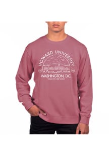 Uscape Howard Bison Mens Maroon Pigment Dyed Long Sleeve Crew Sweatshirt
