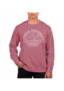 Uscape Loyola Ramblers Mens Maroon Pigment Dyed Long Sleeve Crew Sweatshirt