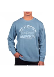 Uscape Old Dominion Monarchs Mens Blue Pigment Dyed Long Sleeve Crew Sweatshirt