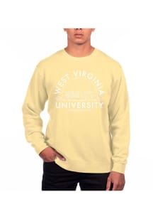 Uscape West Virginia Mountaineers Mens Yellow Pigment Dyed Long Sleeve Crew Sweatshirt