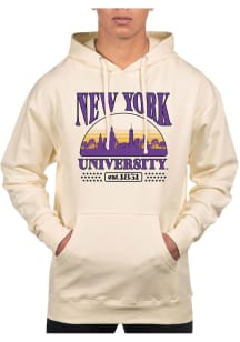 Uscape NYU Violets Mens White Pullover Long Sleeve Hoodie