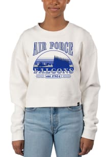 Uscape Air Force Falcons Womens White Pigment Dyed Crop Crew Sweatshirt
