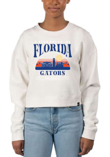 Uscape Florida Gators Womens White Pigment Dyed Crop Crew Sweatshirt