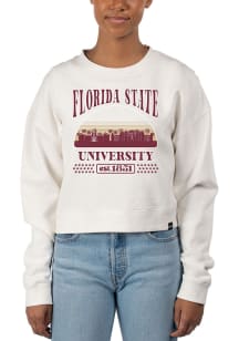 Uscape Florida State Seminoles Womens White Pigment Dyed Crop Crew Sweatshirt
