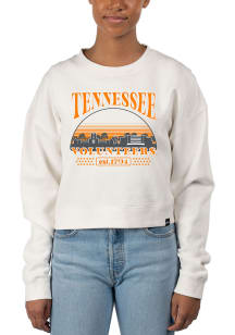 Uscape Tennessee Volunteers Womens White Pigment Dyed Crop Crew Sweatshirt
