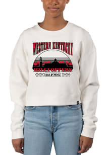Uscape Western Kentucky Hilltoppers Womens White Pigment Dyed Crop Crew Sweatshirt