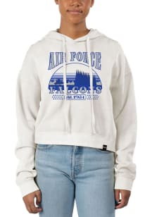 Uscape Air Force Falcons Womens White Pigment Dyed Crop Hooded Sweatshirt