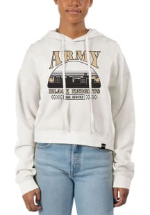 Uscape Army Black Knights Womens White Pigment Dyed Crop Hooded Sweatshirt