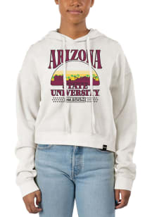 Uscape Arizona State Sun Devils Womens White Pigment Dyed Crop Hooded Sweatshirt