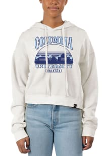 Uscape Columbia College Cougars Womens White Pigment Dyed Crop Hooded Sweatshirt