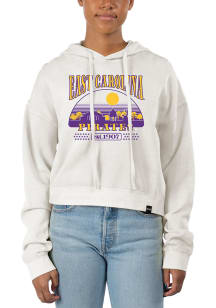 Uscape East Carolina Pirates Womens White Pigment Dyed Crop Hooded Sweatshirt