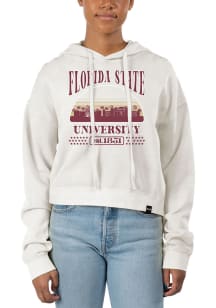 Uscape Florida State Seminoles Womens White Pigment Dyed Crop Hooded Sweatshirt