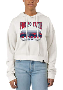 Uscape Fresno State Bulldogs Womens White Pigment Dyed Crop Hooded Sweatshirt