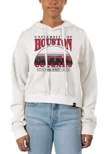 Uscape Houston Cougars Womens White Pigment Dyed Crop Hooded Sweatshirt