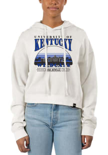 Uscape Kentucky Wildcats Womens White Pigment Dyed Crop Hooded Sweatshirt
