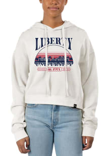 Uscape Liberty Flames Womens White Pigment Dyed Crop Hooded Sweatshirt