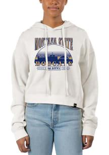 Uscape Montana State Bobcats Womens White Pigment Dyed Crop Hooded Sweatshirt