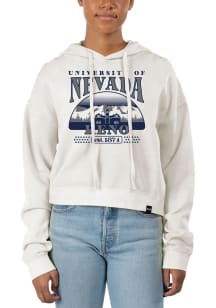 Uscape Nevada Wolf Pack Womens White Pigment Dyed Crop Hooded Sweatshirt