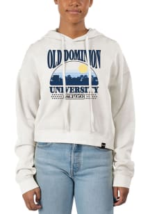 Uscape Old Dominion Monarchs Womens White Pigment Dyed Crop Hooded Sweatshirt