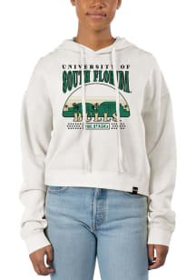 Uscape South Florida Bulls Womens White Pigment Dyed Crop Hooded Sweatshirt