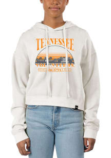 Uscape Tennessee Volunteers Womens White Pigment Dyed Crop Hooded Sweatshirt
