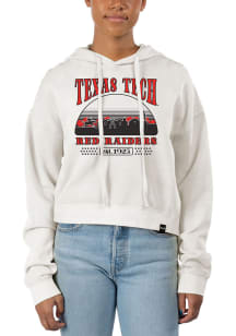 Uscape Texas Tech Red Raiders Womens White Pigment Dyed Crop Hooded Sweatshirt