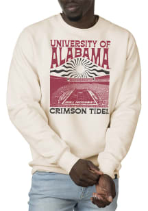 Uscape Alabama Crimson Tide Mens White Premium Heavyweight Long Sleeve Crew Sweatshirt