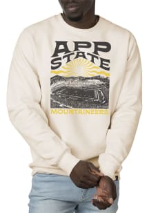 Uscape Appalachian State Mountaineers Mens White Premium Heavyweight Long Sleeve Crew Sweatshirt