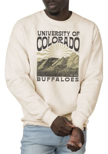 Uscape Colorado Buffaloes Mens White Premium Heavyweight Long Sleeve Crew Sweatshirt