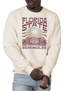 Uscape Florida State Seminoles Mens White Premium Heavyweight Long Sleeve Crew Sweatshirt