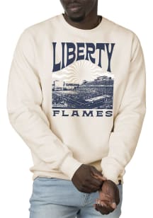 Uscape Liberty Flames Mens White Premium Heavyweight Long Sleeve Crew Sweatshirt
