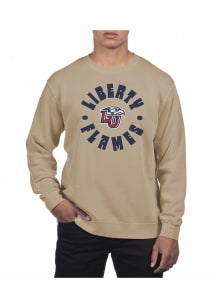 Uscape Liberty Flames Mens Tan Pigment Dyed Radial Long Sleeve Crew Sweatshirt