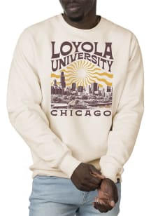 Uscape Loyola Ramblers Mens White Premium Heavyweight Long Sleeve Crew Sweatshirt