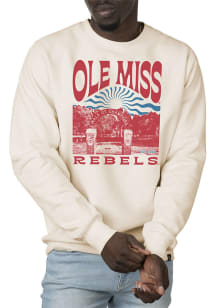 Uscape Ole Miss Rebels Mens White Premium Heavyweight Long Sleeve Crew Sweatshirt