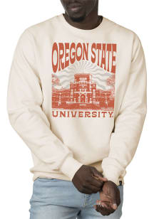 Uscape Oregon State Beavers Mens White Premium Heavyweight Long Sleeve Crew Sweatshirt
