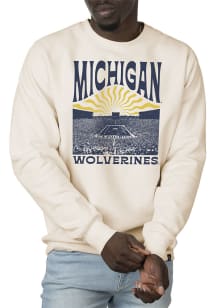Uscape Michigan Wolverines Mens White Premium Heavyweight Long Sleeve Crew Sweatshirt